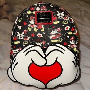 Loungefly Disney Minnie and mickey heart backpack
